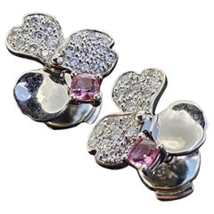 Tiffany & Co.  Ohrringe Papierblumen Diamant Rosa Spinell Platin Ohrstecker