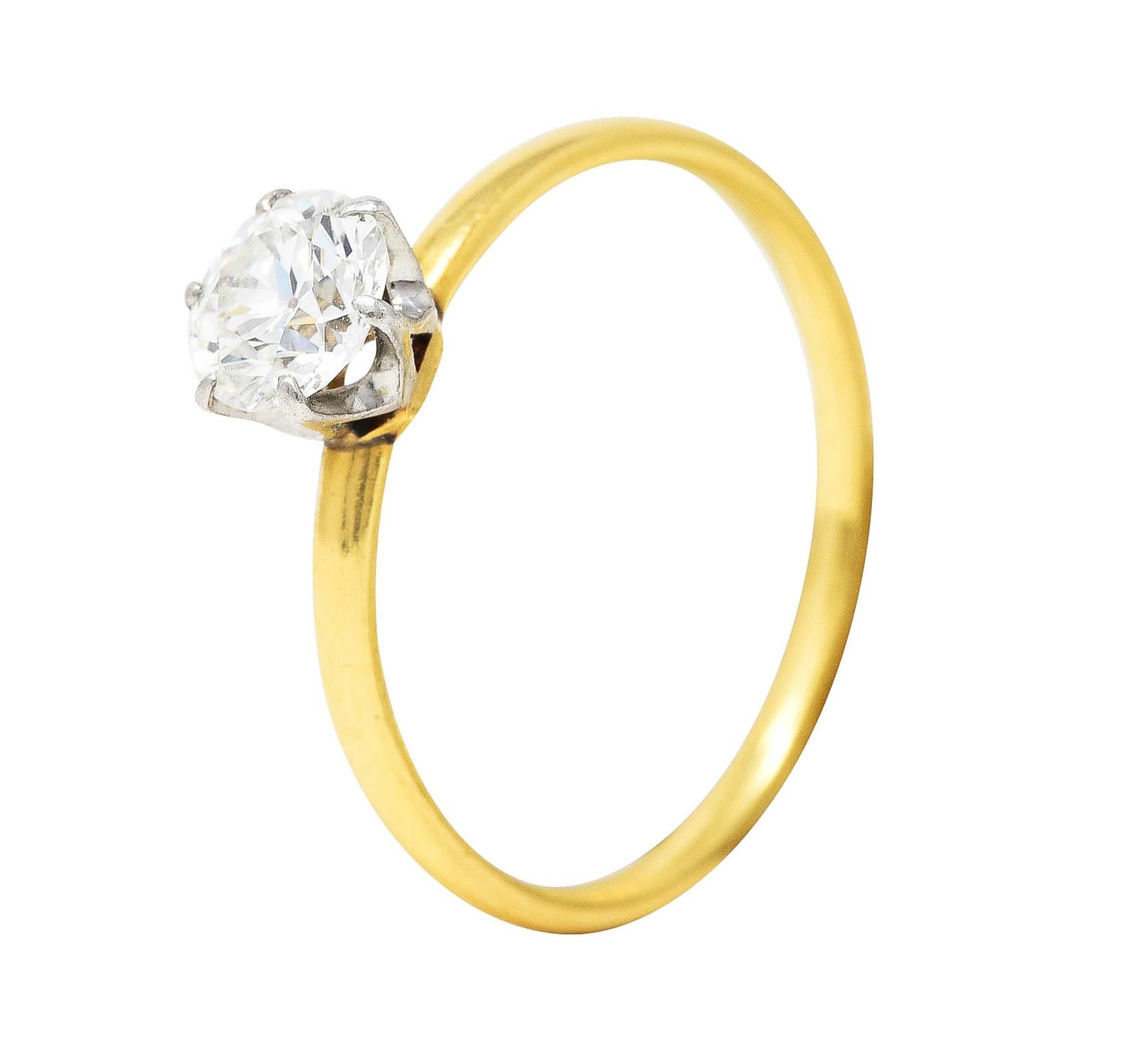 Tiffany & Co. Diamante Europeo Antiguo Edwardian 0,61 Quilates Platino Oro de 18 Kilates A 3