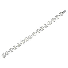Tiffany & Co. Edwardian 1.20 CTW Diamond Pearl Platinum Antique Link Bracelet