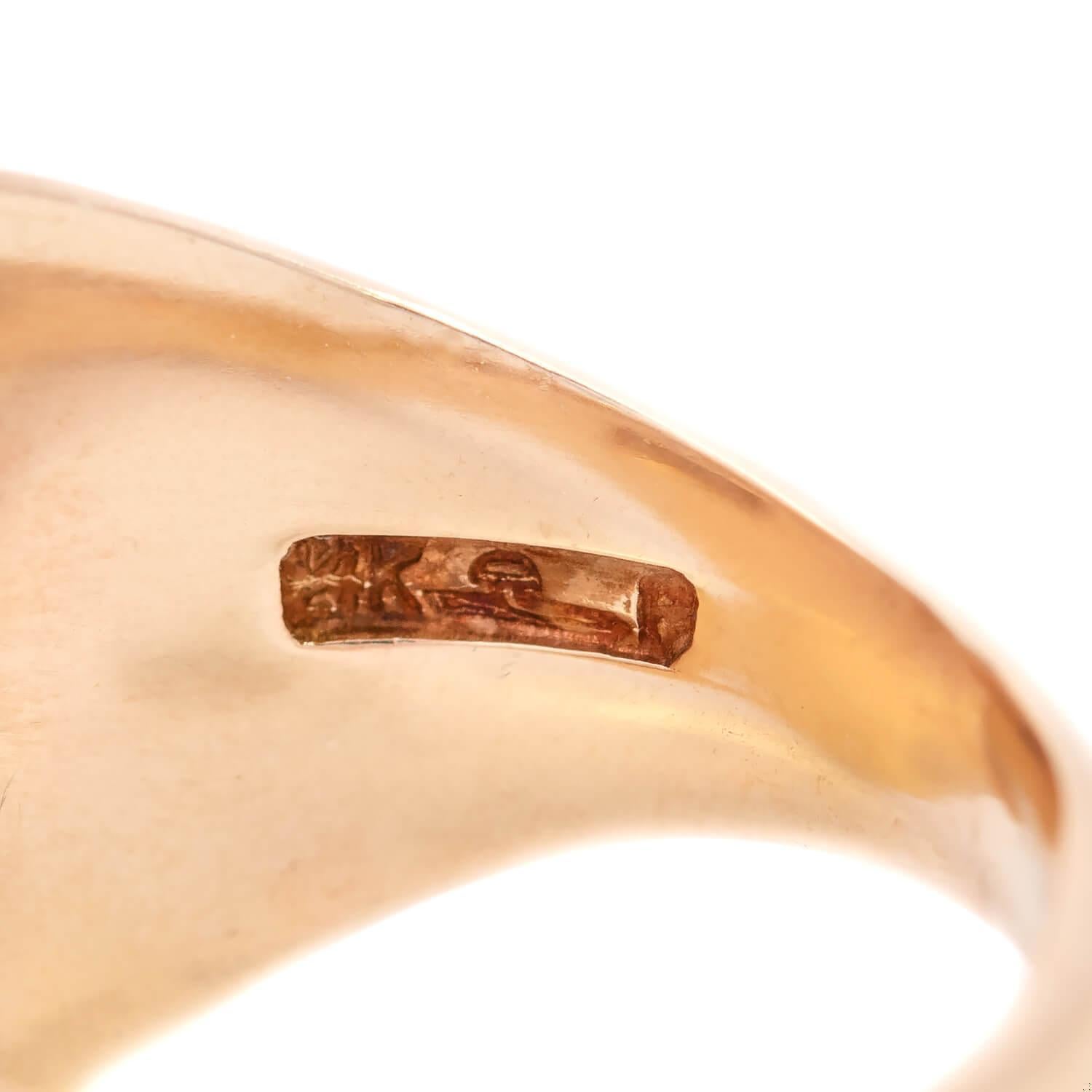 TIFFANY & Co Edwardian 14kt Family Crest Signet Ring 2