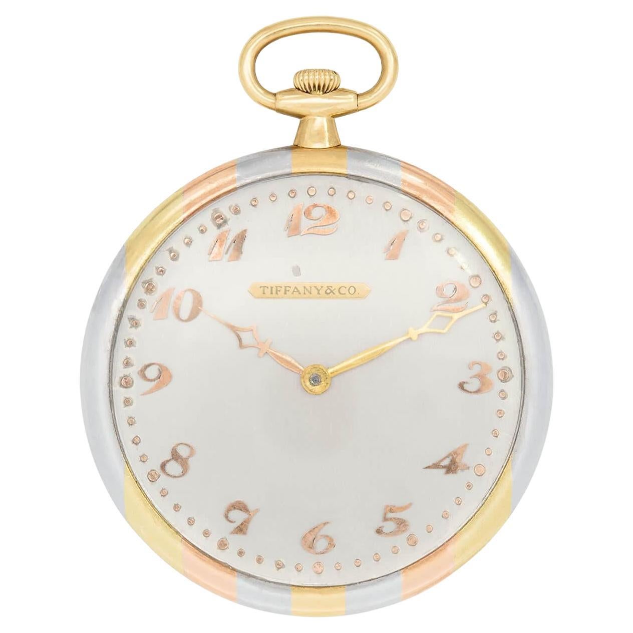 TIFFANY & Co. Edwardian 18k Mixed Metal Pocket Watch For Sale