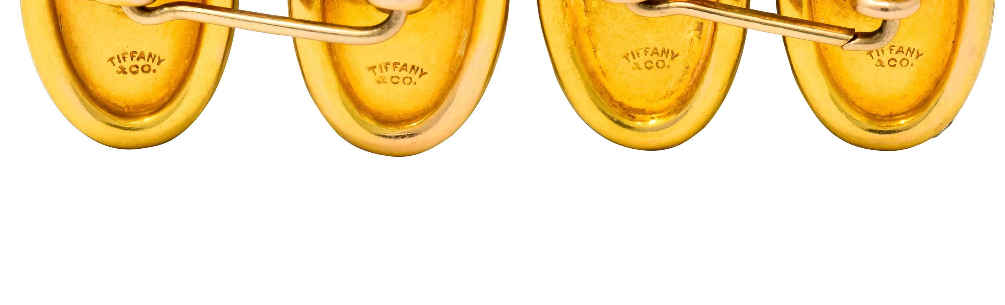 Women's or Men's Tiffany & Co. Edwardian 2.40 Carat Diamond 18 Karat Gold Men's Cufflinks