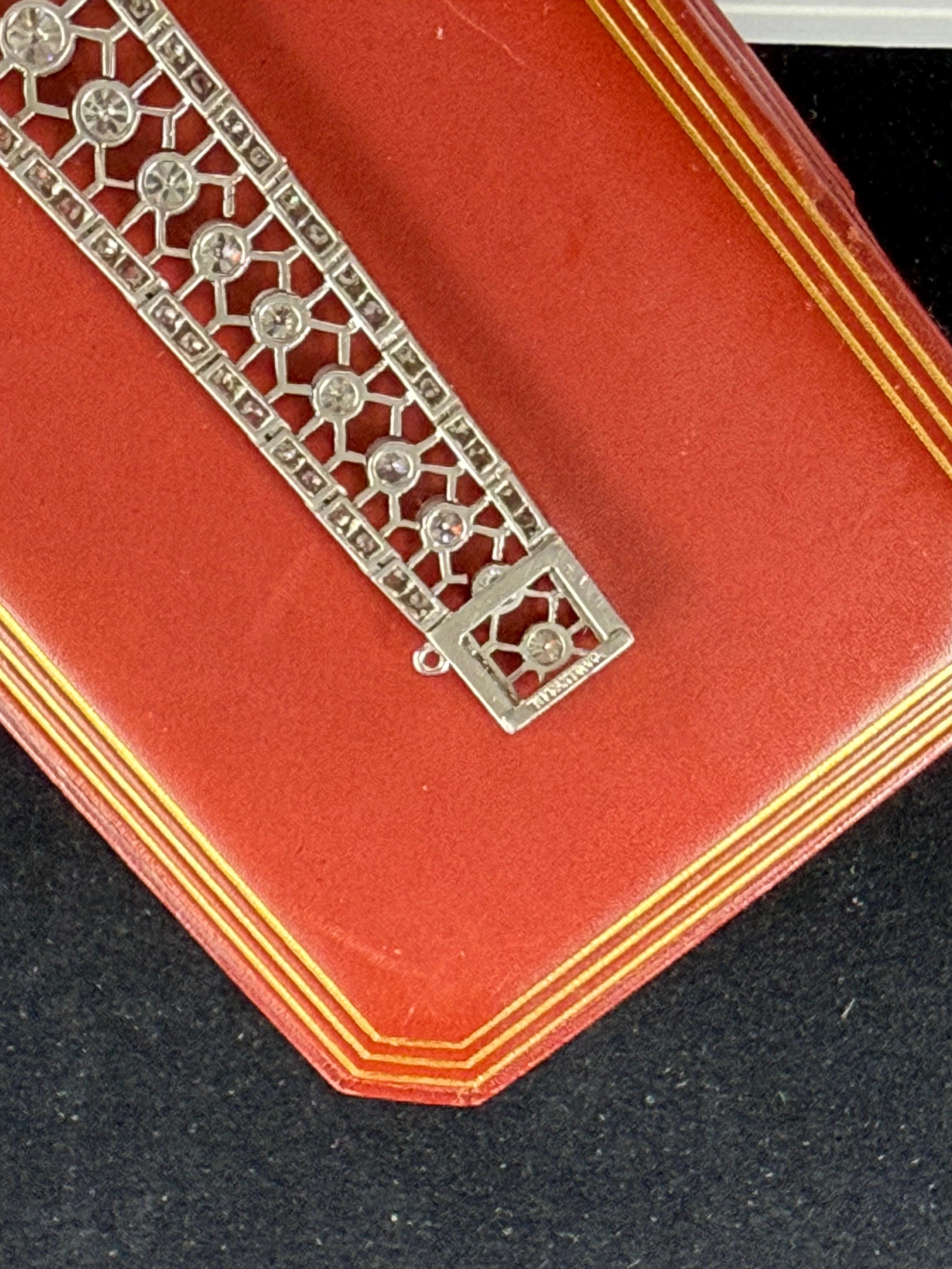 Tiffany & Co Edwardian Diamond Platinum Bracelet For Sale 7