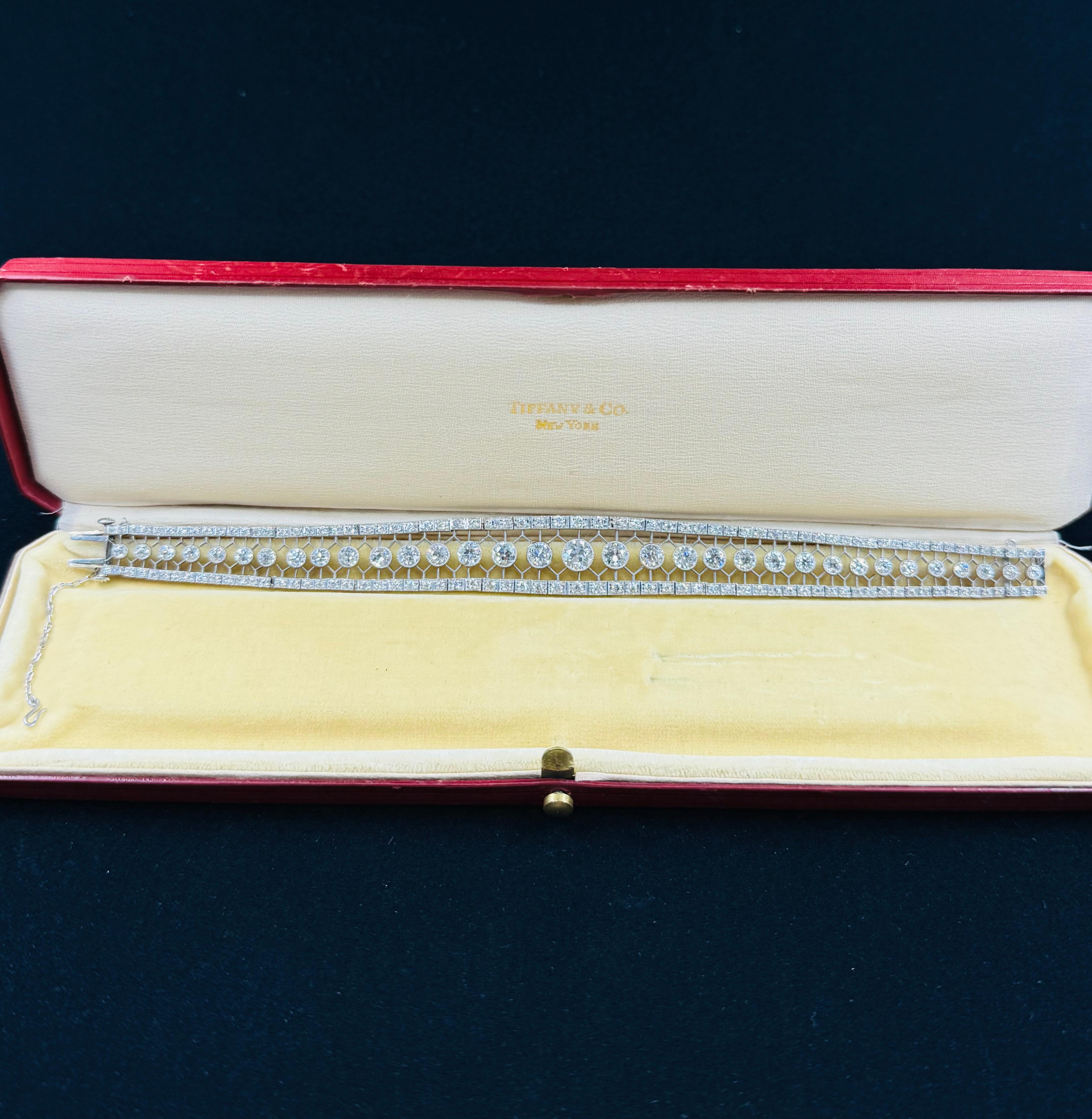 Tiffany & Co Edwardian Diamond Platinum Bracelet For Sale 11