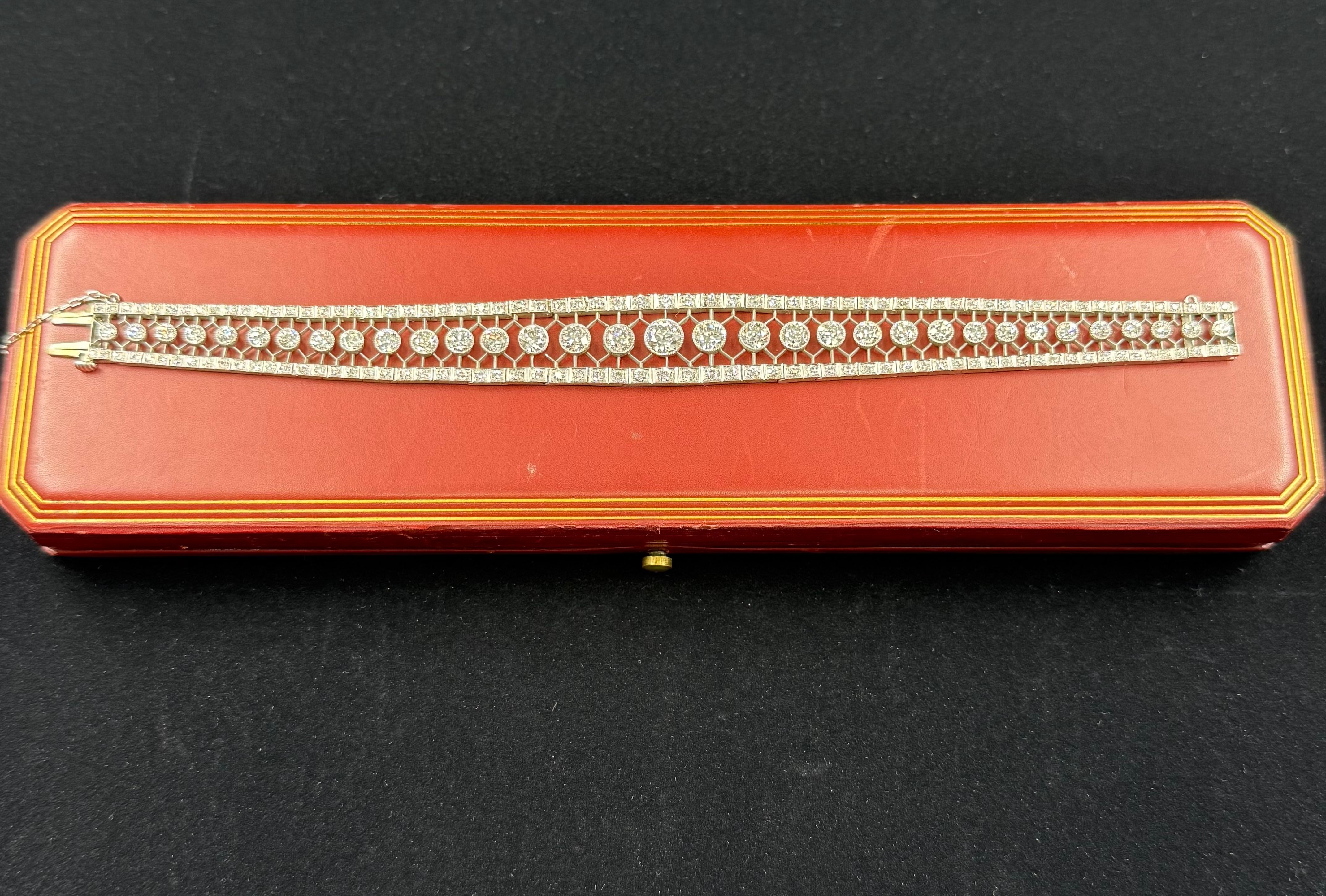 Tiffany & Co Edwardian Diamond Platinum Bracelet For Sale 2