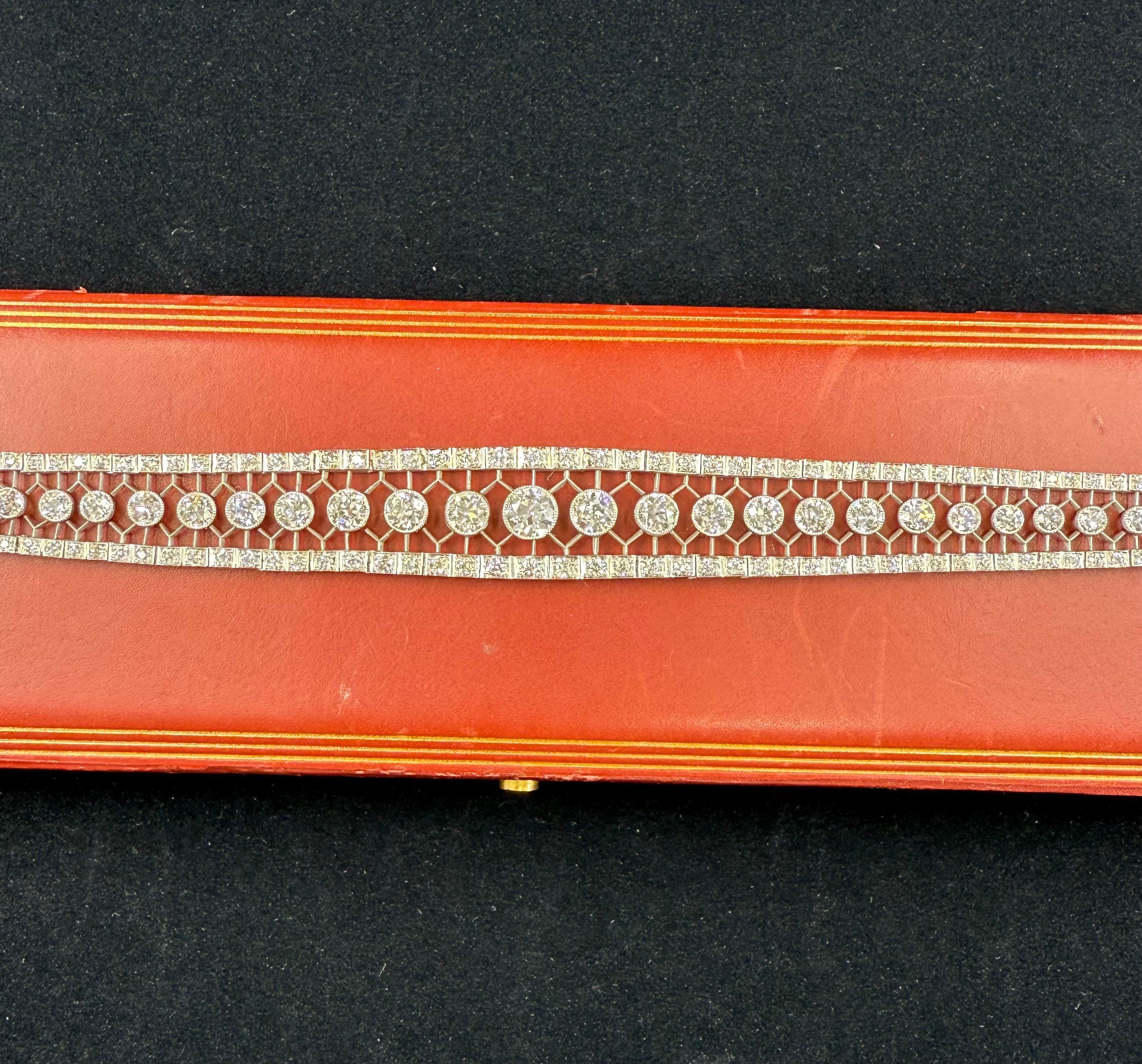 Tiffany & Co Edwardian Diamond Platinum Bracelet For Sale 4