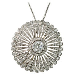 Tiffany & Co. Edwardian Diamond Platinum Brooch or Pendant