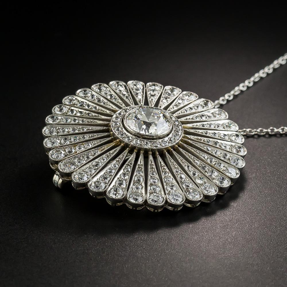 Tiffany & Co. Edwardian Diamond Platinum Brooch or Pendant In Excellent Condition In San Francisco, CA