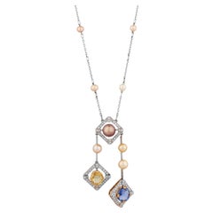 Tiffany & Co. Edwardian Natural Pearl and Sapphire Necklace