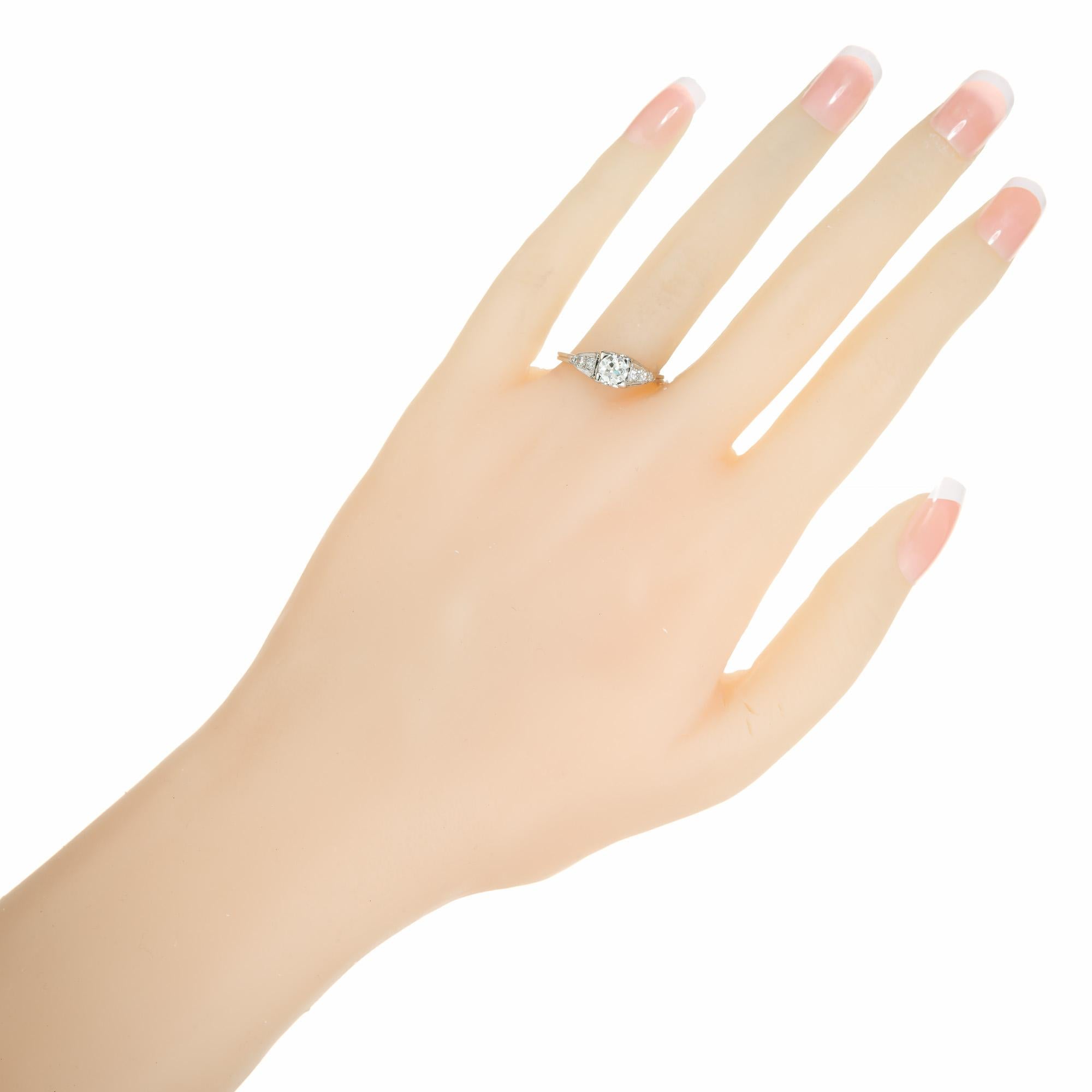 Tiffany & Co EGL Certified .44 Carat Diamond Art Deco Platinum Engagement Ring 5