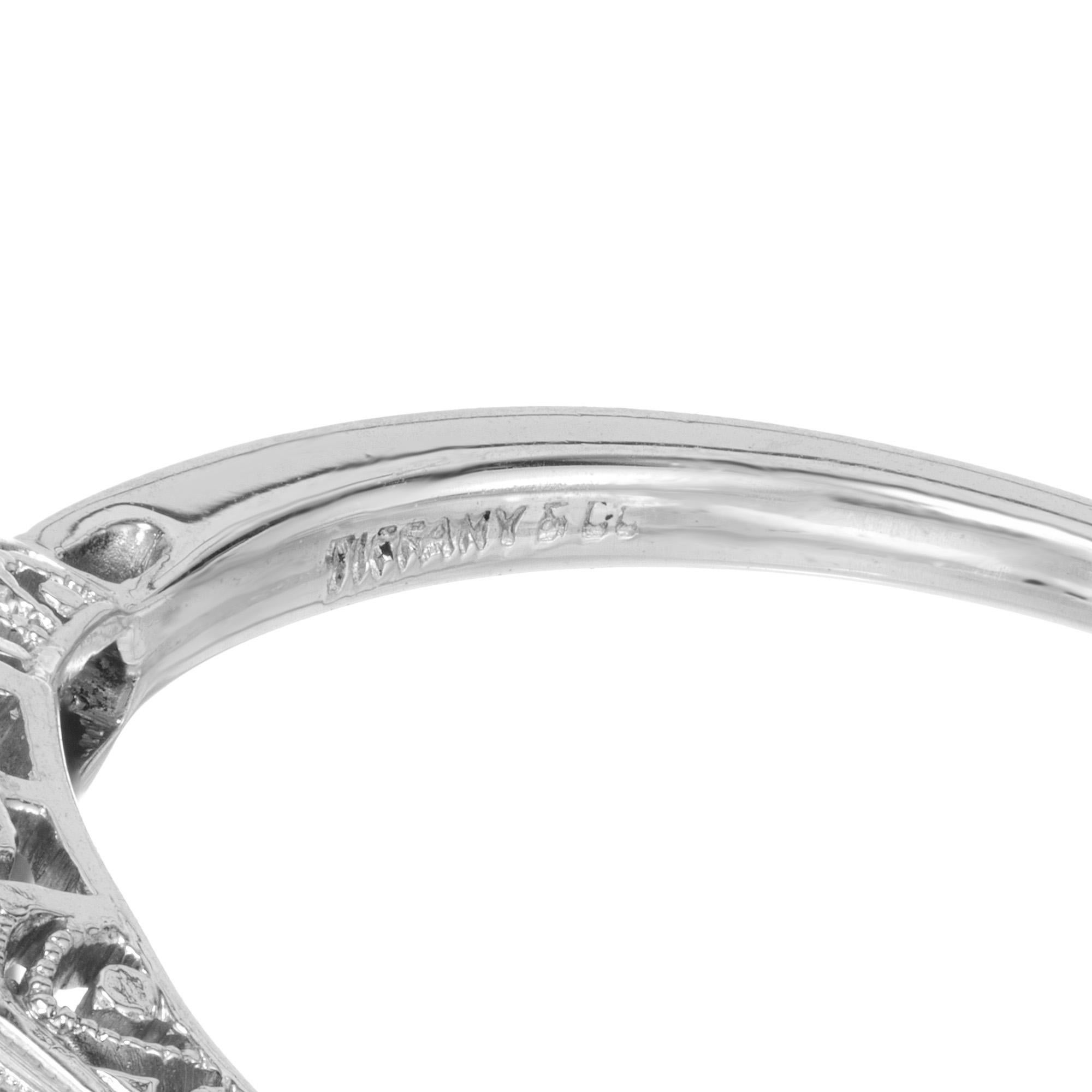 Tiffany & Co EGL Certified .44 Carat Diamond Art Deco Platinum Engagement Ring 3