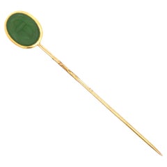 Tiffany & Co. Egyptian Revival Jade Stick Pin