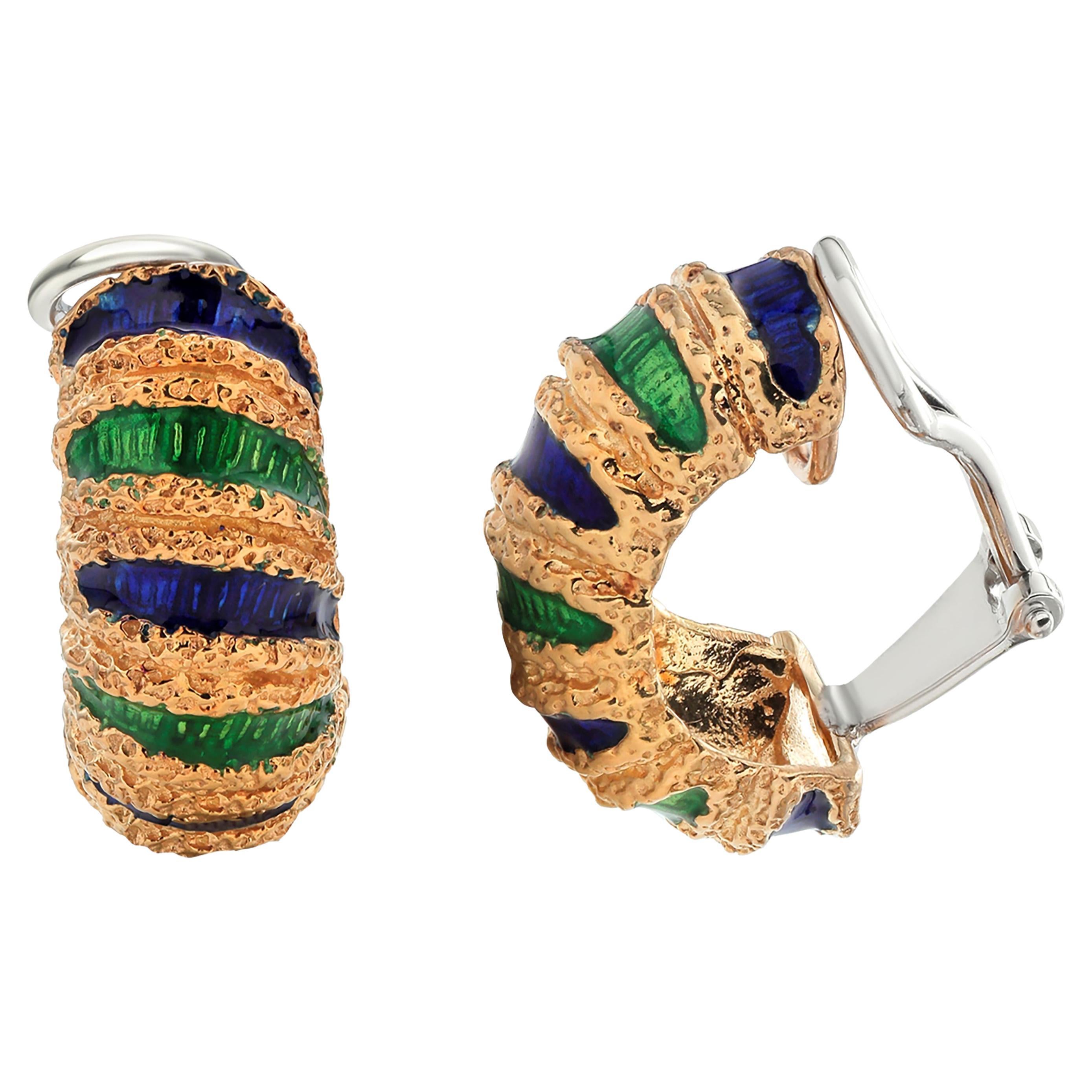 Vintage Massive French Couture Textured Rhinestone Creole Hoop Earrings For  Sale at 1stDibs