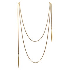 Tiffany & Co. Elegante lange Halskette Lariat aus massivem 18 Karat Gelbgold
