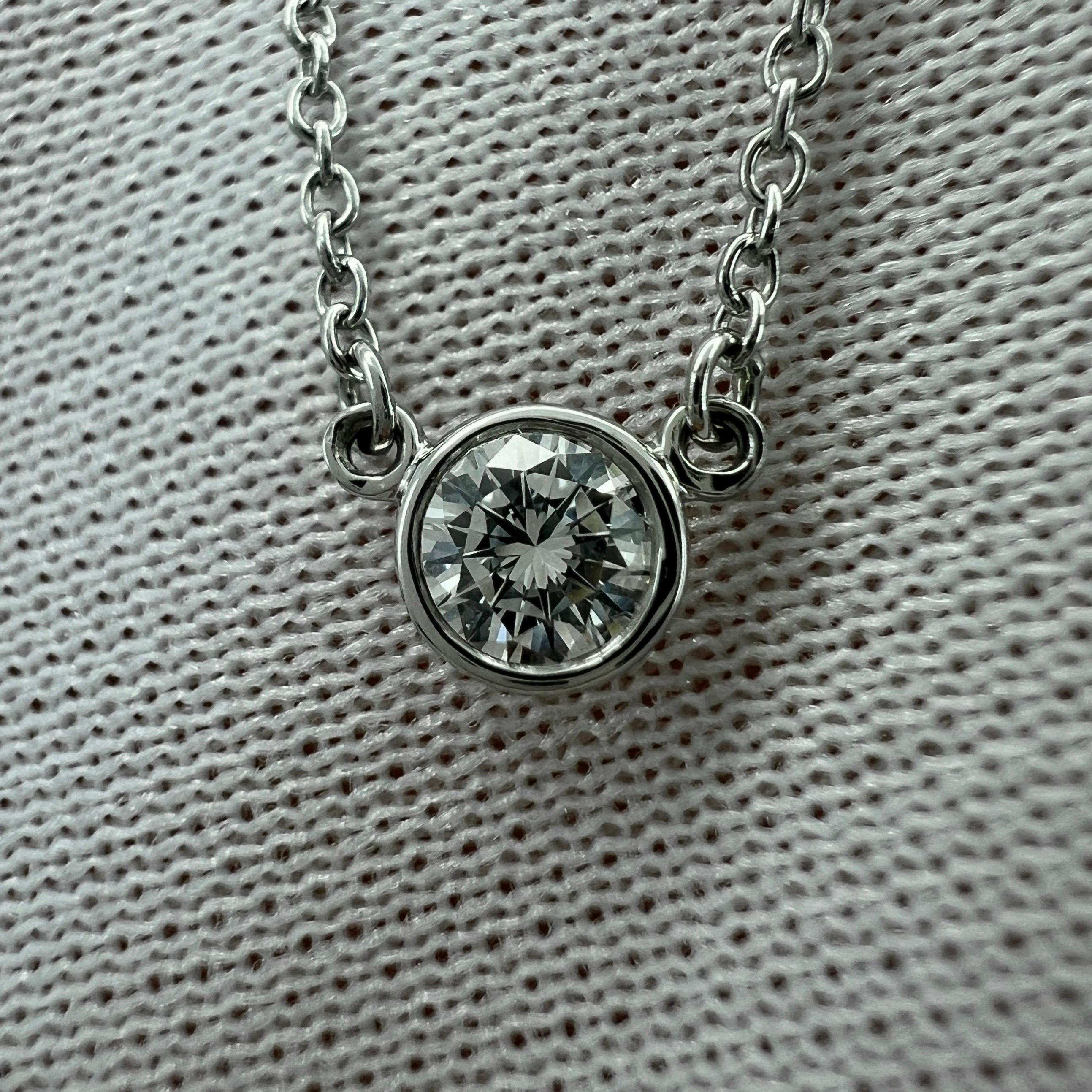 Tiffany & Co. Elsa Peretti 0.17ct Diamond By The Yard Platinum Pendant Necklace In Excellent Condition In Birmingham, GB