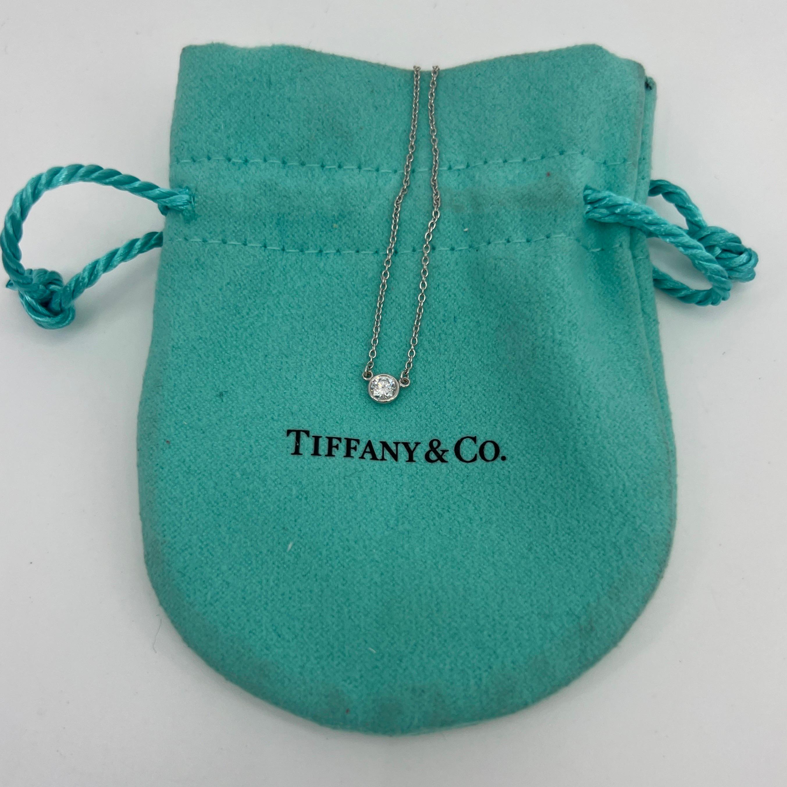 Tiffany & Co. Elsa Peretti 0.17ct Diamond By The Yard Platinum Pendant Necklace 1
