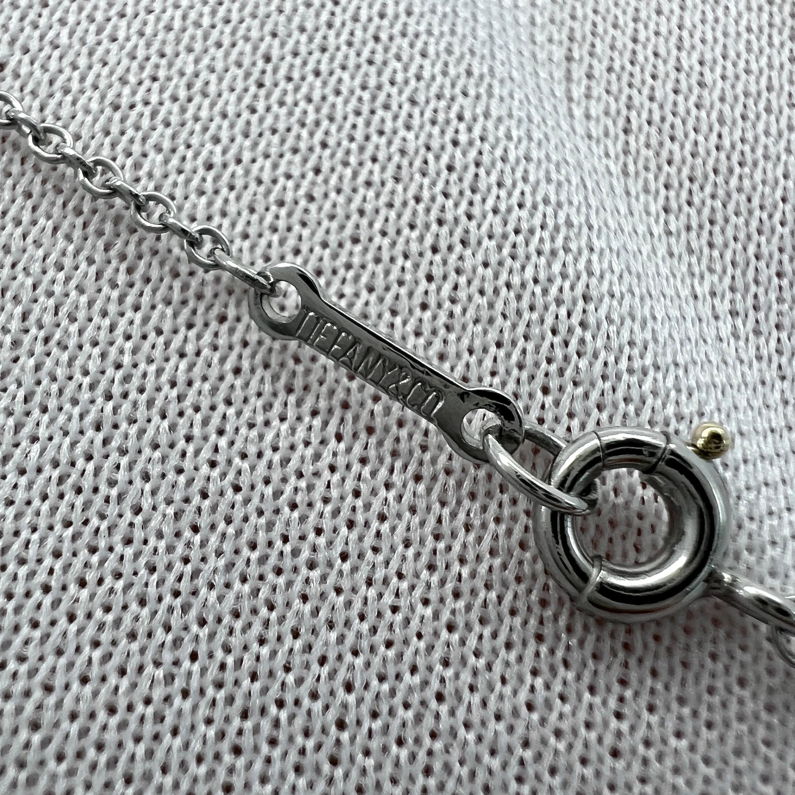 Tiffany & Co. Elsa Peretti 0.17ct Diamond By The Yard Platinum Pendant Necklace 2