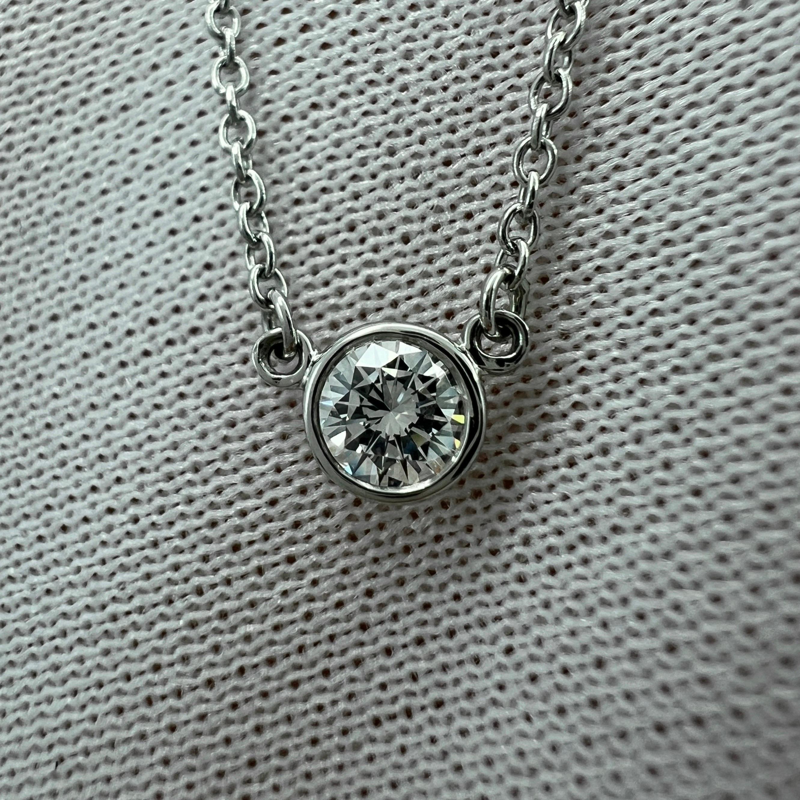 Tiffany & Co. Elsa Peretti 0.17ct Diamond By The Yard Platinum Pendant Necklace 2