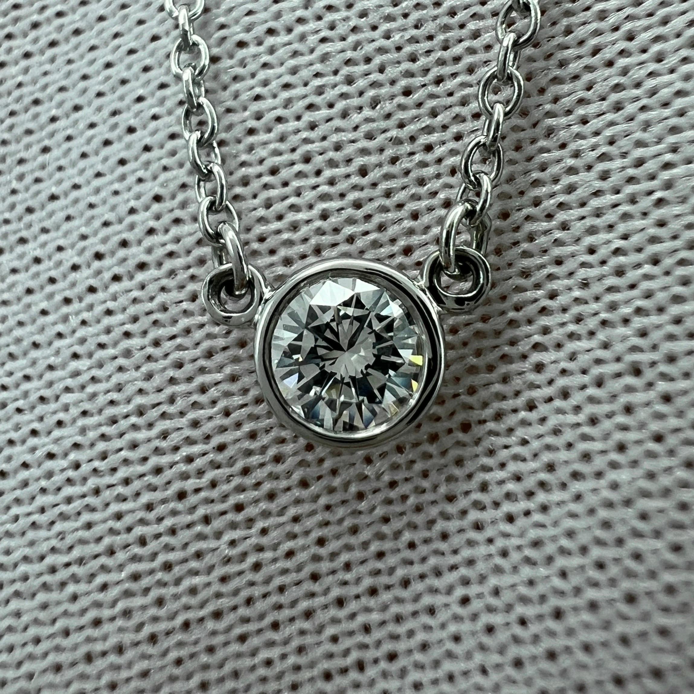 Tiffany & Co. Elsa Peretti 0.17ct Diamond By The Yard Platinum Pendant Necklace 3