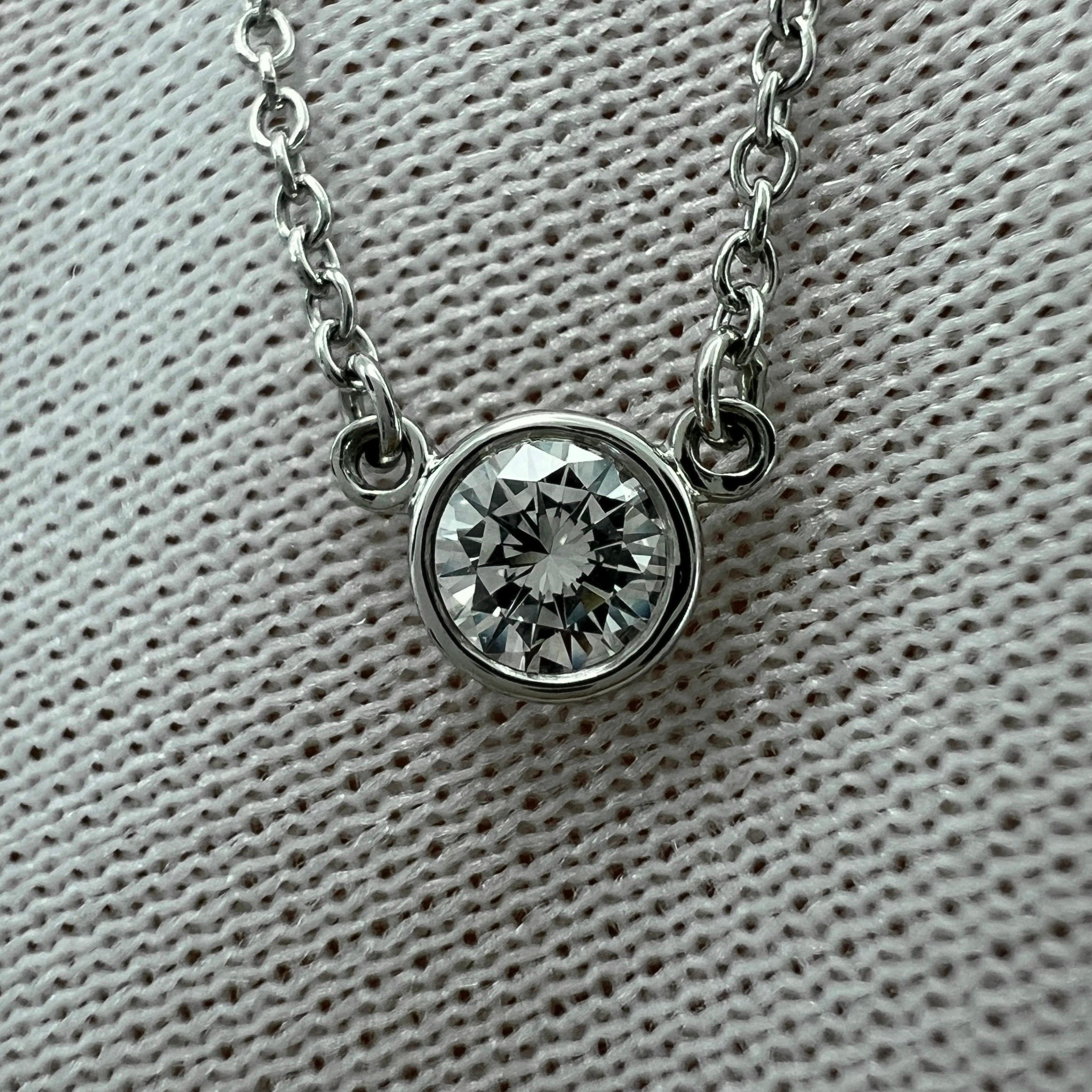 Tiffany & Co. Elsa Peretti 0.17ct Diamond By The Yard Platinum Pendant Necklace 4