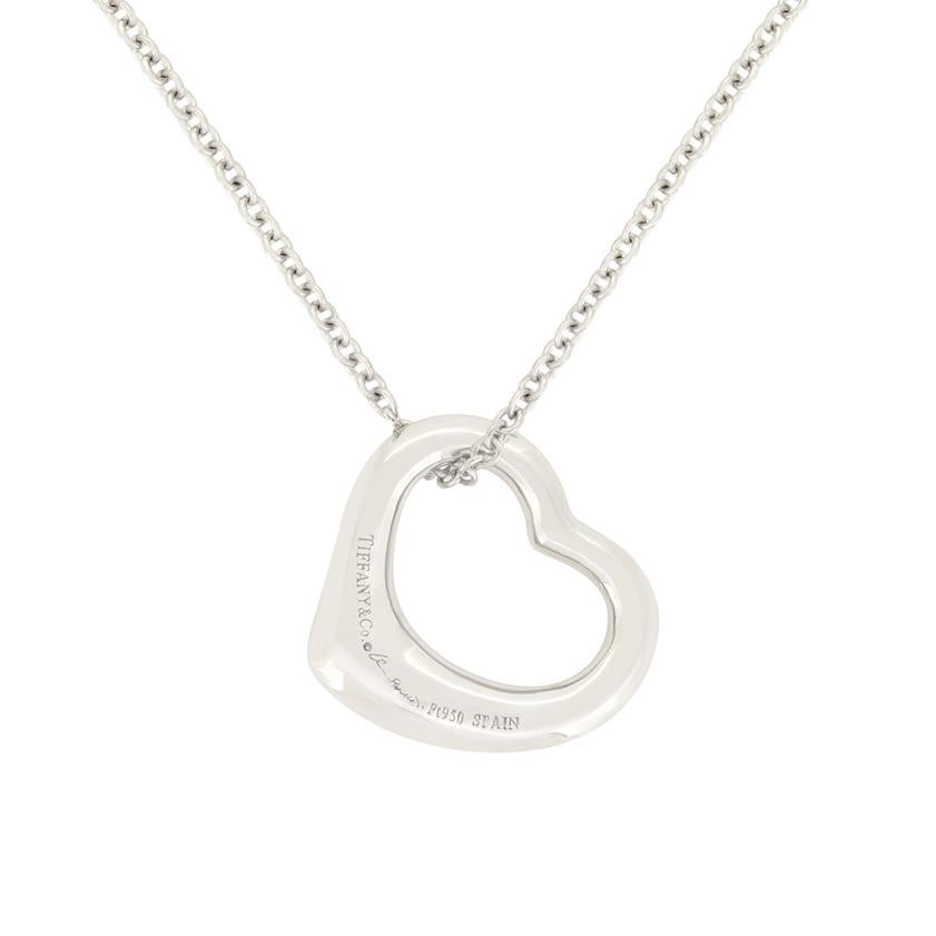 Brilliant Cut Tiffany & Co. ‘Elsa Peretti’ 0.45ct Diamond Open Heart Pendant