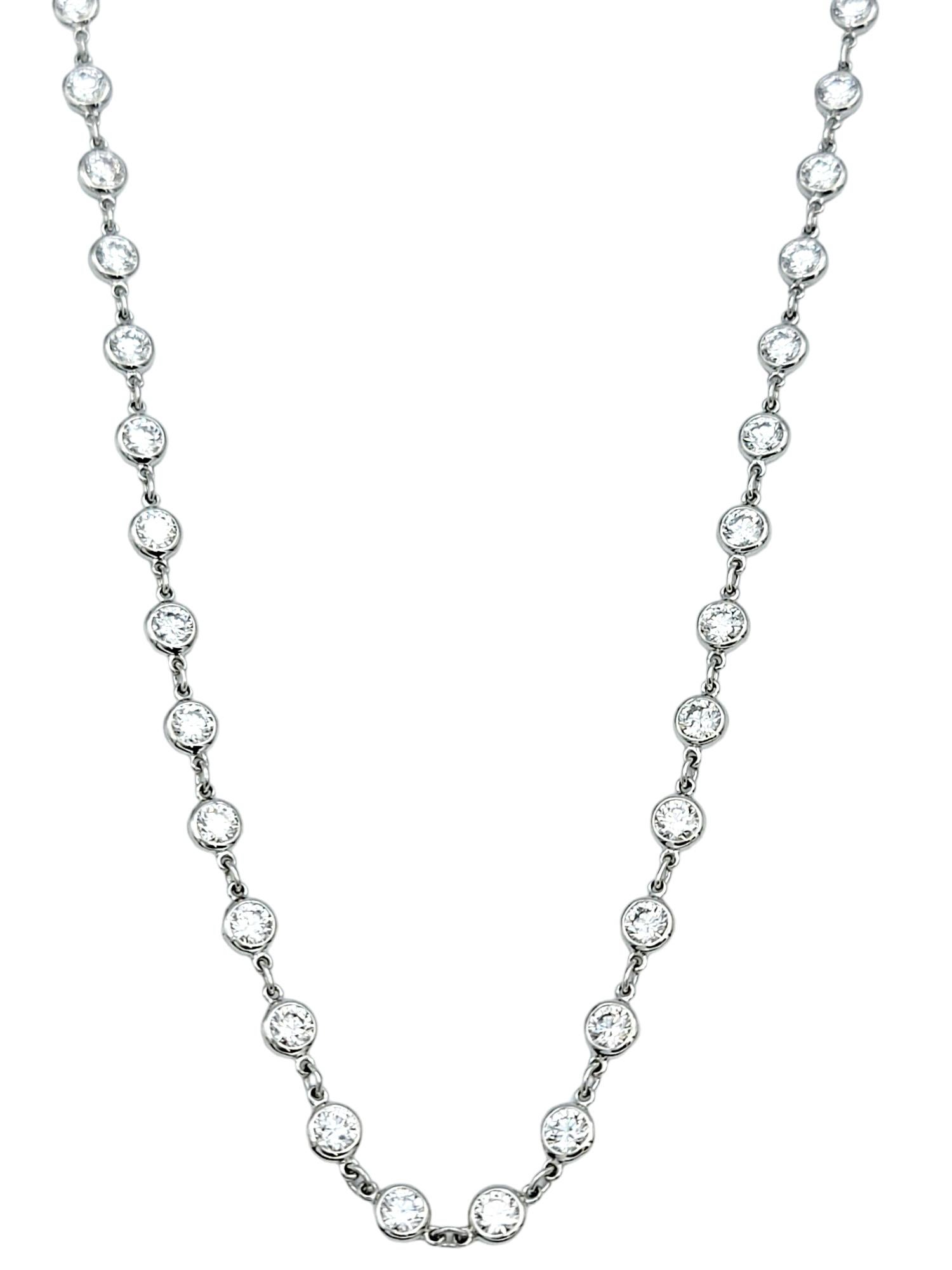 Round Cut Tiffany & Co. Elsa Peretti 15.25 Carat 'Diamonds By The Yard' Necklace, 38