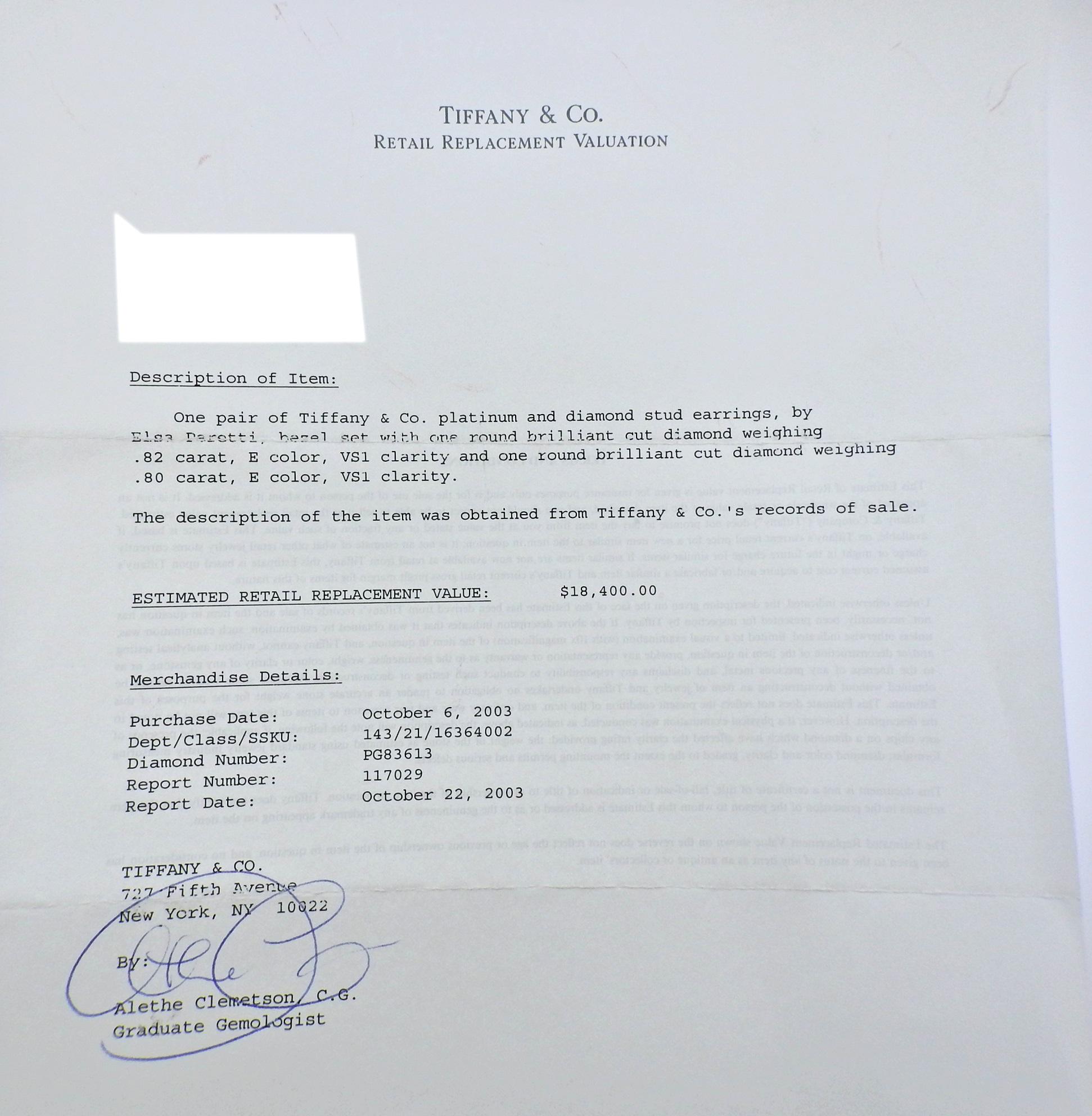 tiffany and co receipt