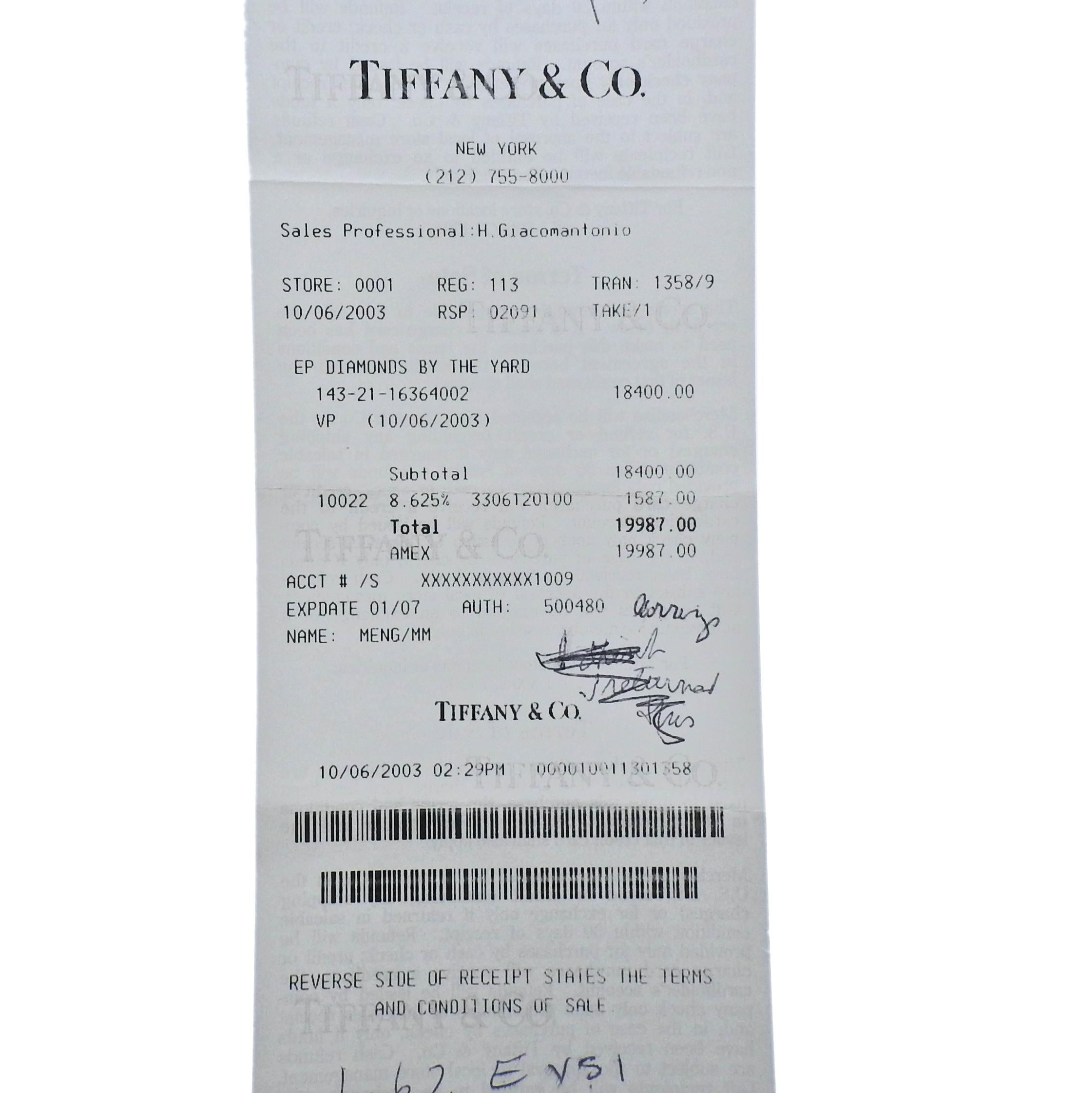 tiffany receipt