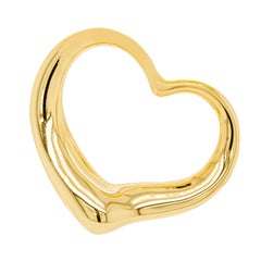 Tiffany & Co. Elsa Peretti 18 Carat Yellow Gold Open Heart Pendant