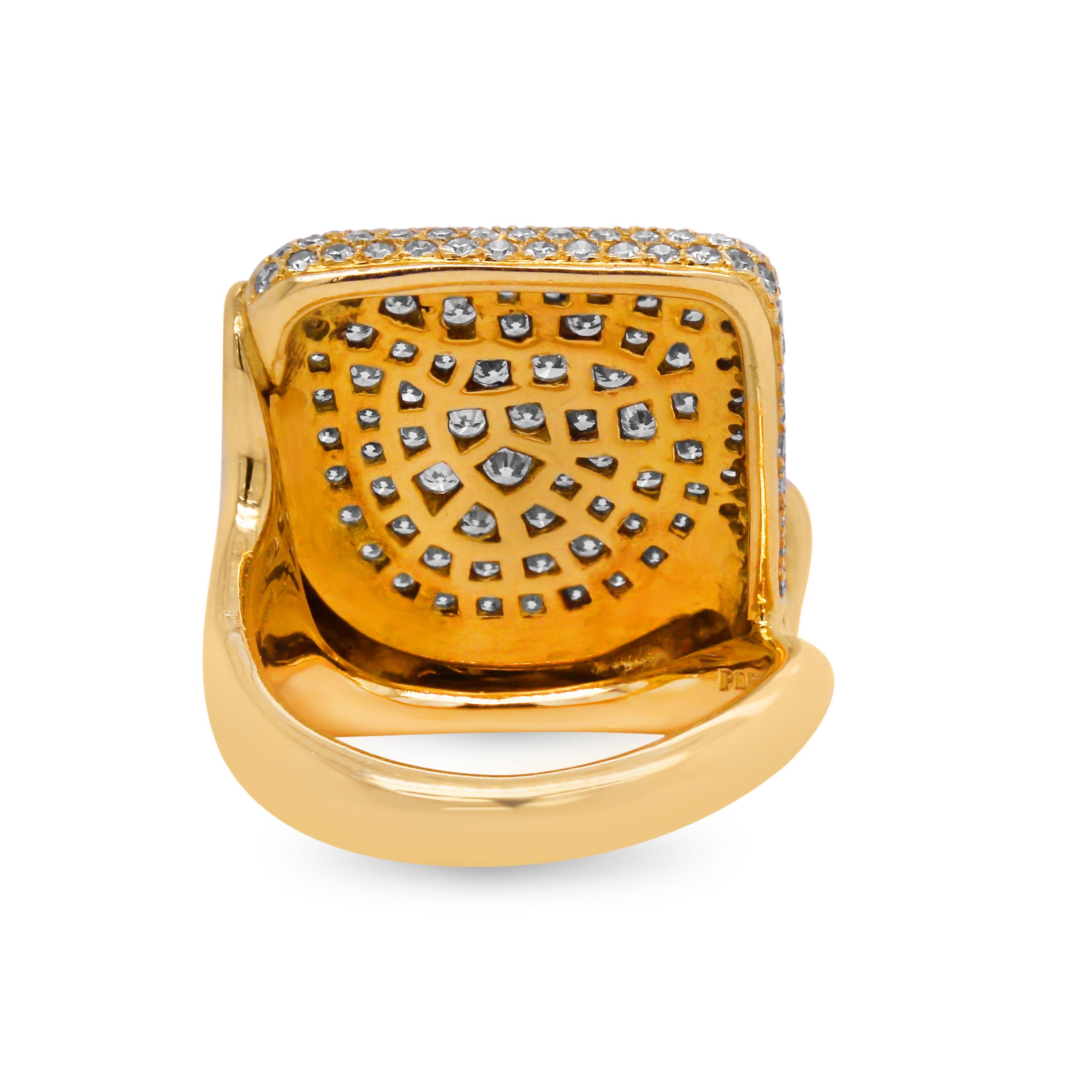 Women's Tiffany & Co Elsa Peretti 18 Karat Gold Diamond Square Ring