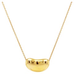 Tiffany & Co Elsa Peretti 18 Karat Gold Large Bean Pendant Necklace