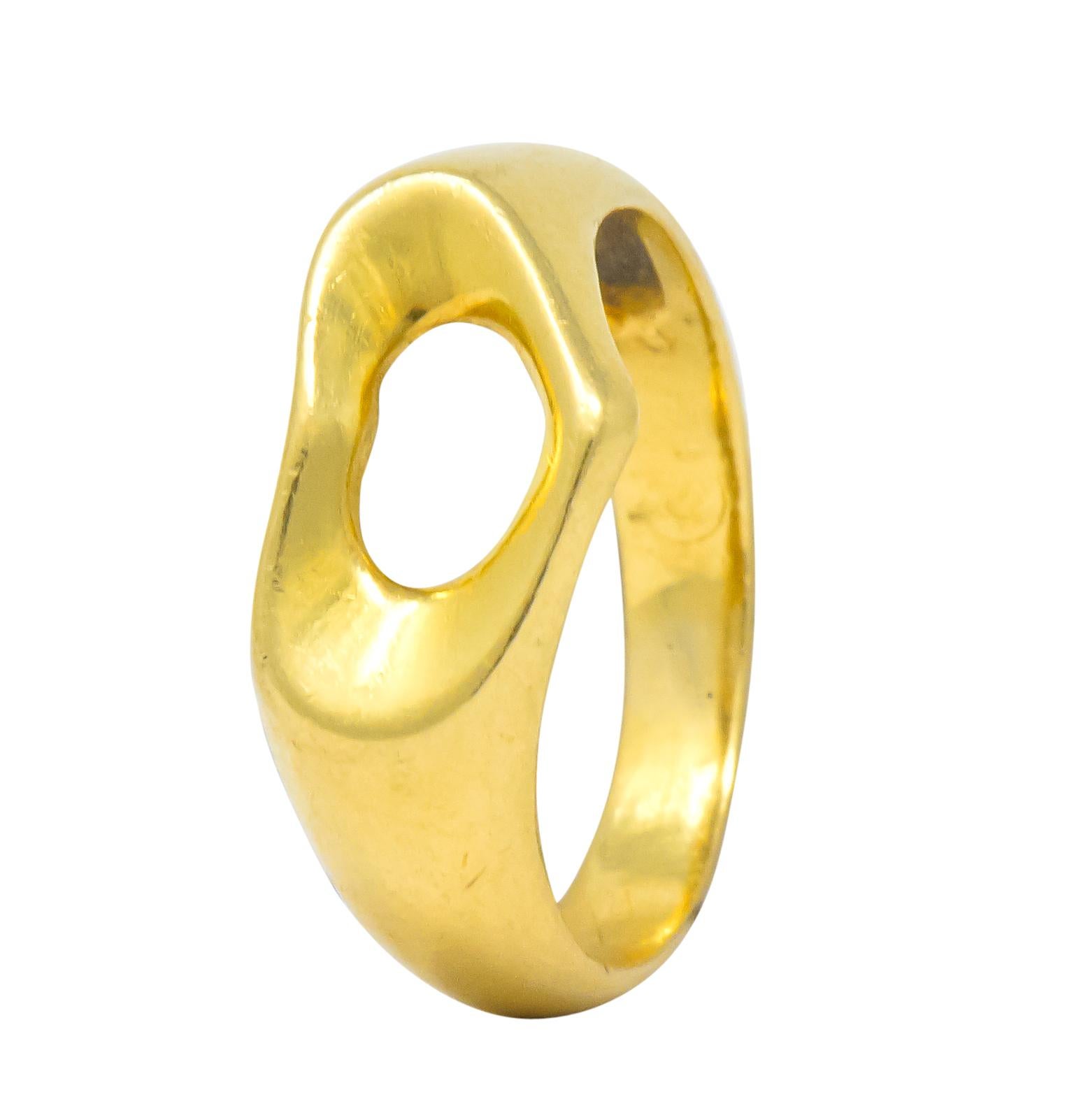 Women's or Men's Tiffany & Co. Elsa Peretti 18 Karat Gold Open Heart Ring