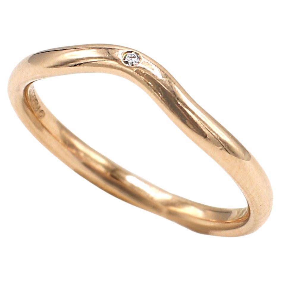 Tiffany & Co. Elsa Peretti 18 Karat Rose Gold Contour Diamond Wedding Band Ring 