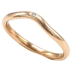 Tiffany & Co. Elsa Peretti Alianza de oro rosa de 18 quilates con contorno de diamantes 