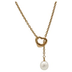 Tiffany & Co. Elsa Peretti 18 Karat Rose Gold Open Heart Lariat Drop Necklace