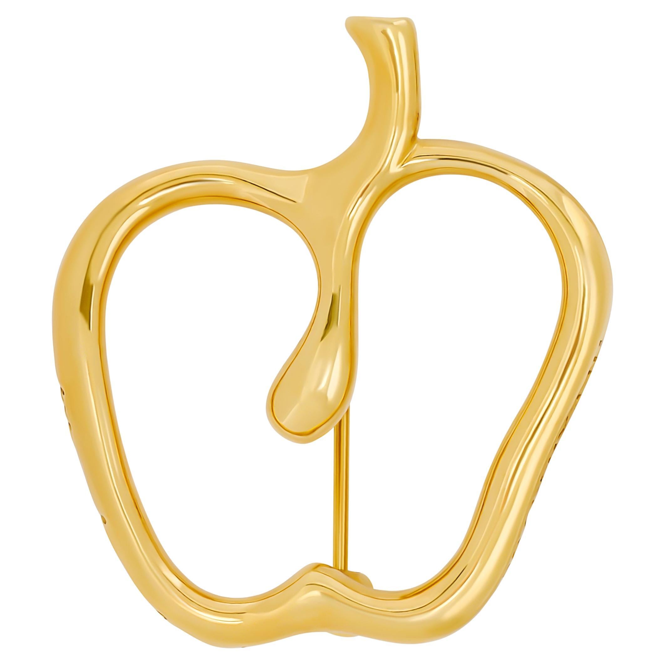 Tiffany & Co. Elsa Peretti 18 Karat Yellow Apple Pin Brooch