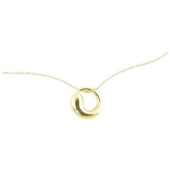 Tiffany & Co. Elsa Peretti 18 Karat Yellow Gold Eternal Circle Pendant Necklace