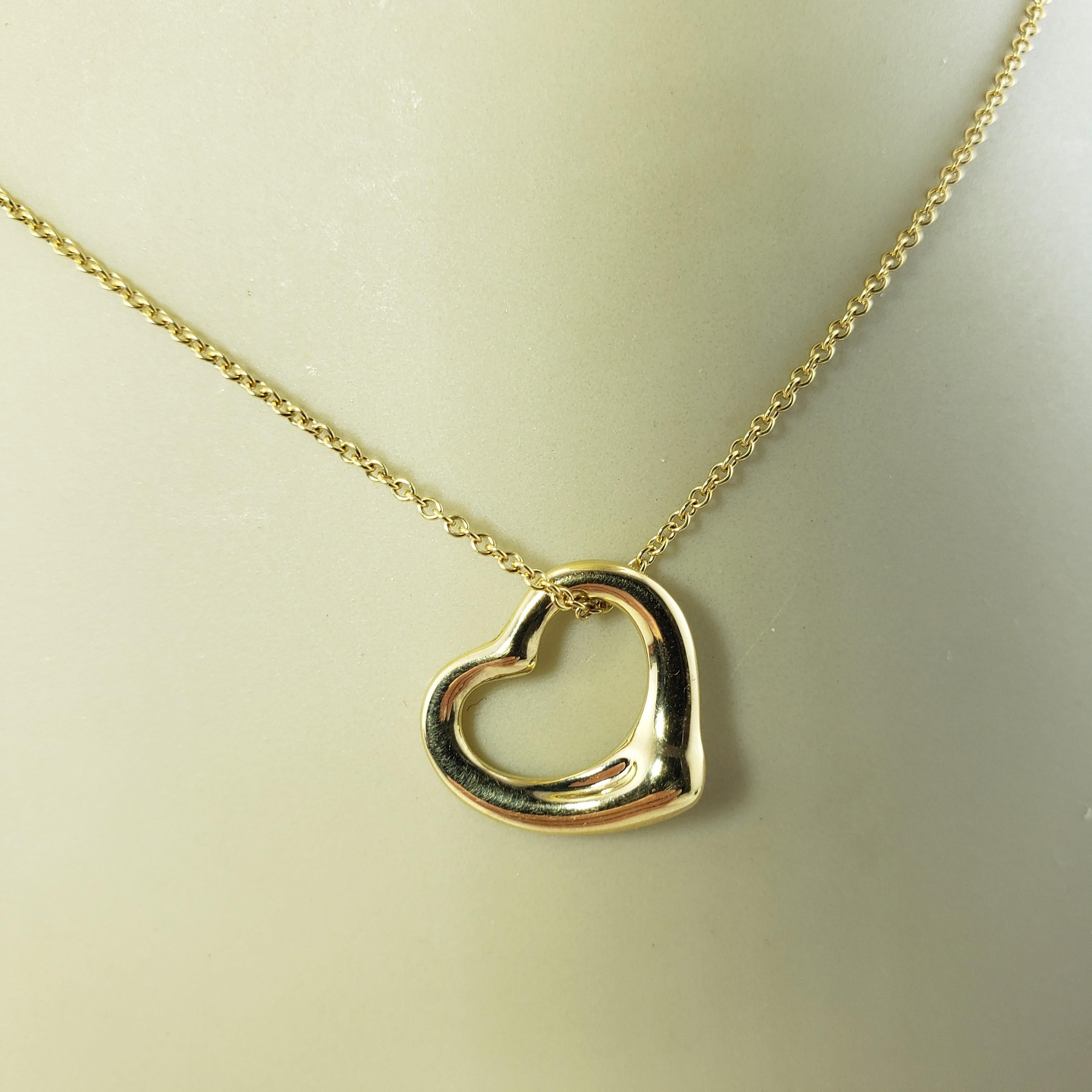 Tiffany & Co. Elsa Peretti 18 Karat Yellow Gold Heart Pendant Necklace 7
