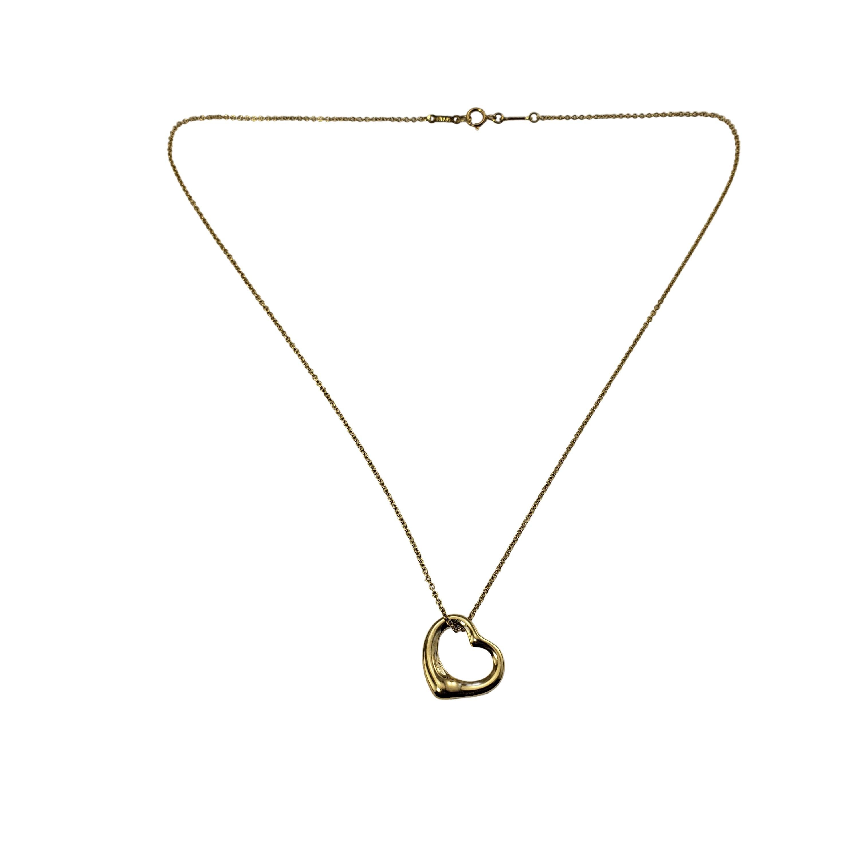 Tiffany & Co. Elsa Peretti 18 Karat Yellow Gold Heart Pendant Necklace 2