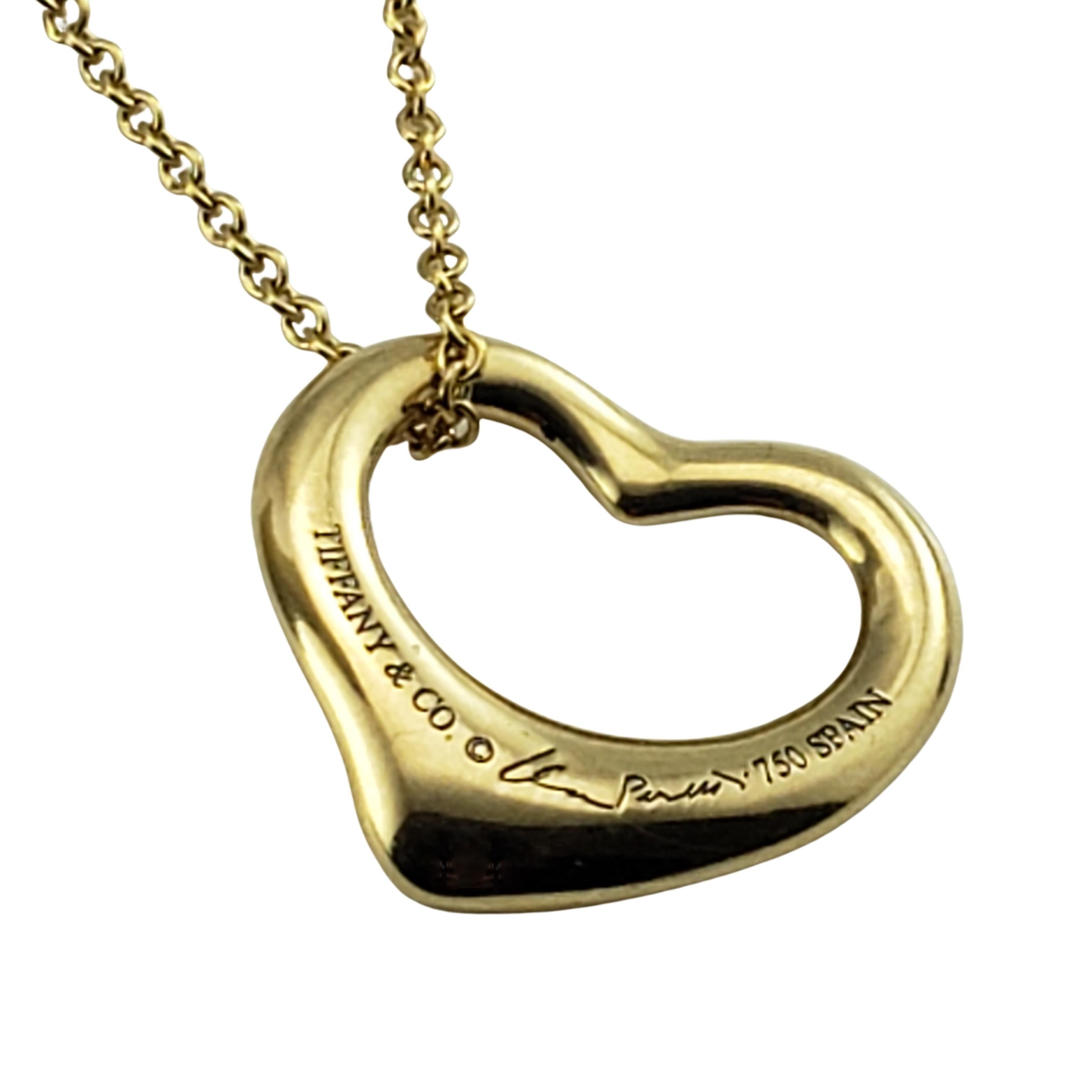 Tiffany & Co. Elsa Peretti 18 Karat Yellow Gold Heart Pendant Necklace 3