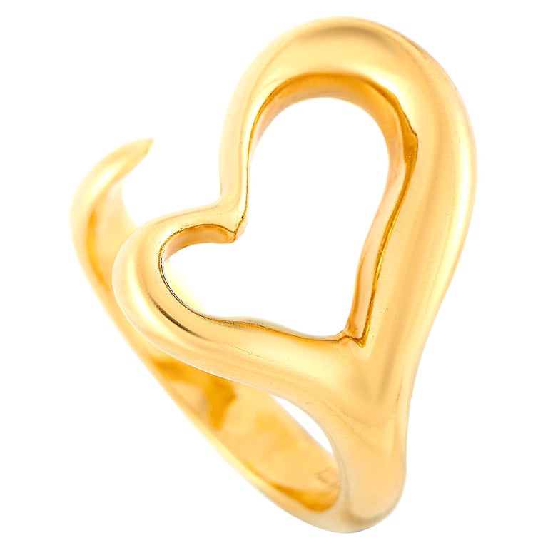 Tiffany and Co. Elsa Peretti 18 Karat Yellow Gold Heart Ring at 1stDibs