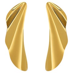 Tiffany & Co. Elsa Peretti 18 Karat Yellow Gold High Tide Folded Fan Earrings