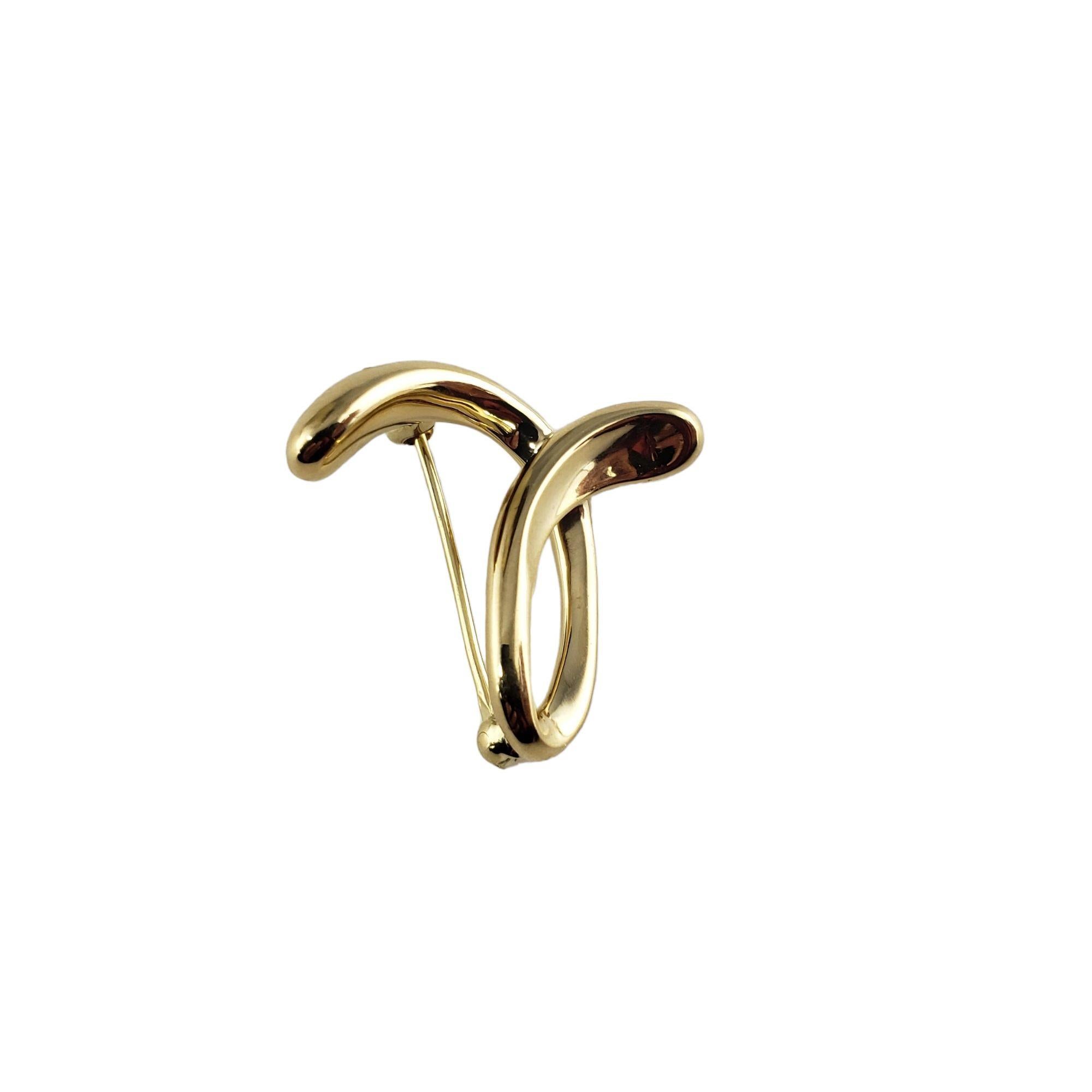 Tiffany & Co. Elsa Peretti Broche/pince « E » initiale en or jaune 18 carats en vente 2