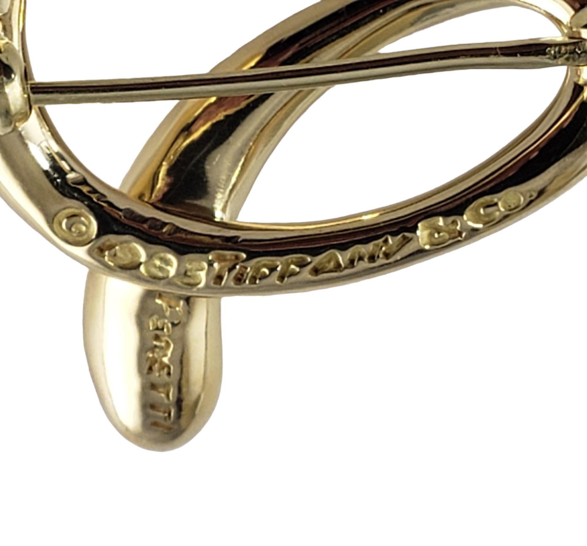 Tiffany & Co. Elsa Peretti Broche/pince « E » initiale en or jaune 18 carats en vente 4
