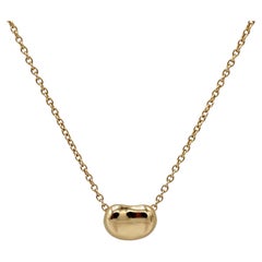 Tiffany & Co. Elsa Peretti 18 Karat Yellow Gold Mini Bean Pendant Necklace 6.5mm