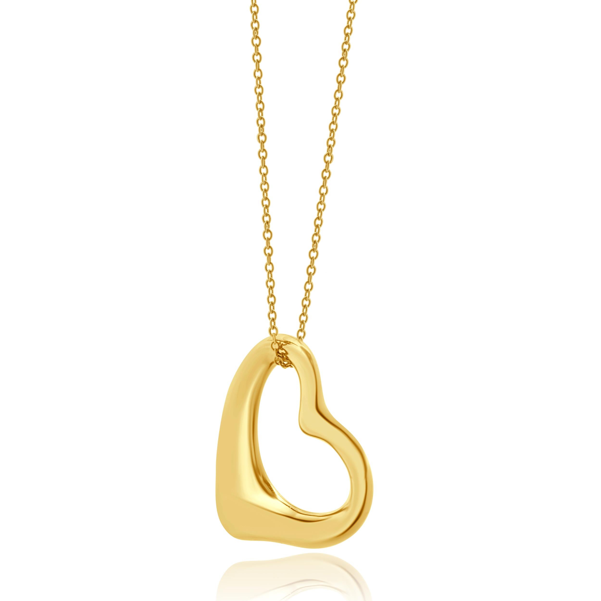 Créateur : Tiffany & Co. / Elsa Peretti
Matériau : Or jaune 18K
Dimensions : le collier mesure 18 pouces de long.
Poids : 10,06 grammes
