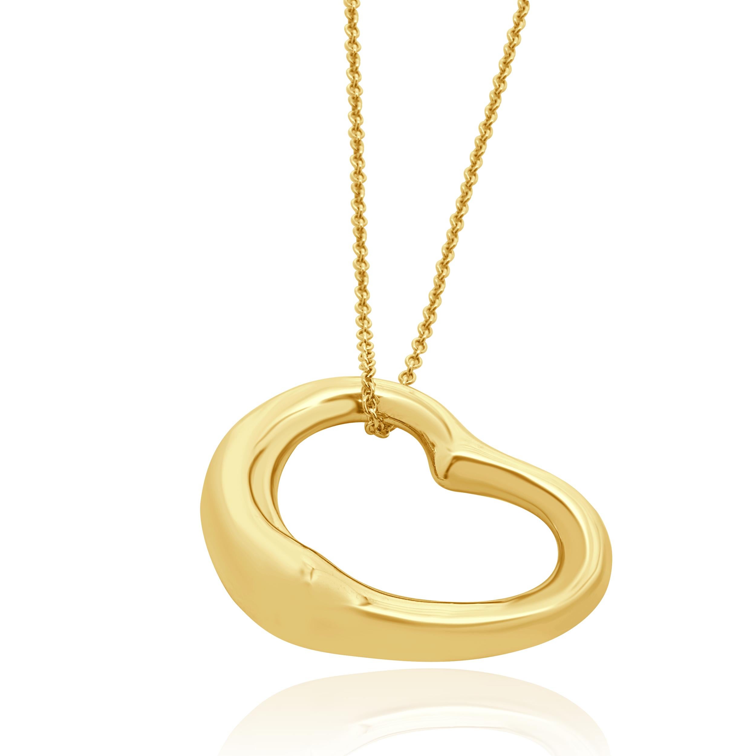 Tiffany & Co. Elsa Peretti Collier à cœurs ouverts en or jaune 18 carats Pour femmes en vente