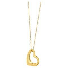 Tiffany & Co. Elsa Peretti 18 Karat Yellow Gold Open Heart Necklace