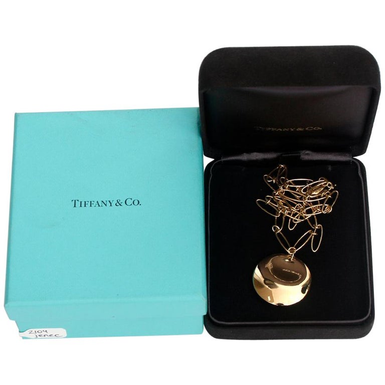 Tiffany and Co. Elsa Peretti 18 Karat Yellow Gold Pendant Necklace For ...