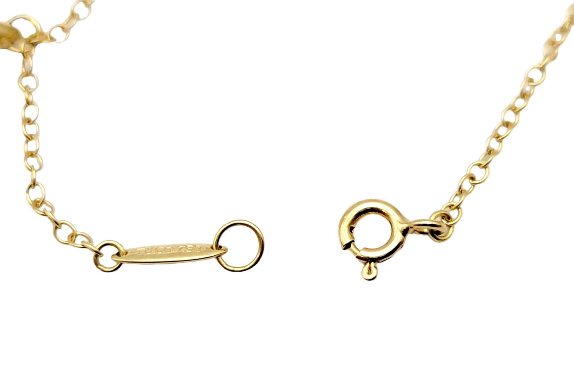 Tiffany & Co. Elsa Peretti 18 Karat Yellow Gold Teardrop Station Chain Bracelet 2